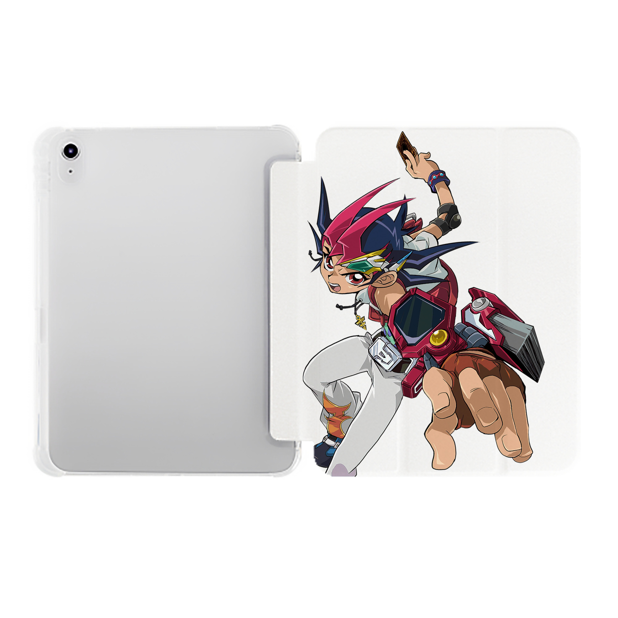 （画像用） 遊☆戯☆王 Yu-Gi-Oh! IPad ケース ペン収納付き 三つ折りスタンド PUレザー×シリコン 対応機種9.5/10.5/10.9インチ